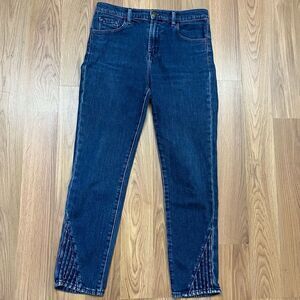 J Brand Ruby High Rise Moto Ankle Skinny Jeans Medium Wash 26